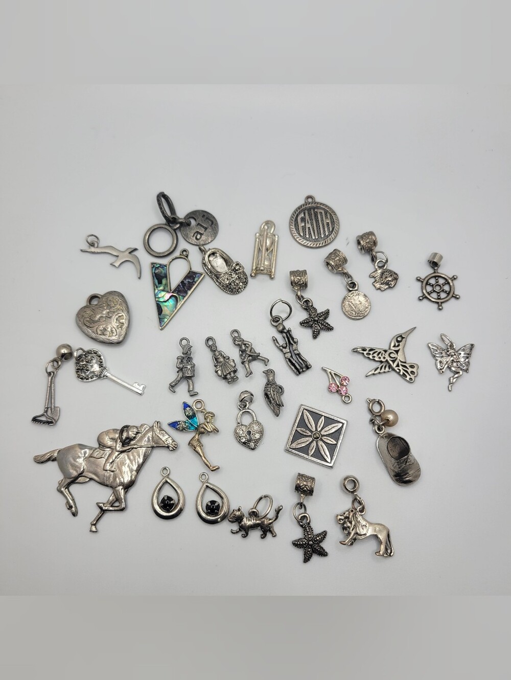 Huge Lot of Silver-Tone Charms